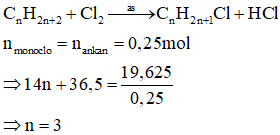 Công thức tính nhanh số mol ankan hay nhất