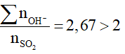 Công thức tính nhanh số mol OH- khi cho SO2 với dung dịch kiềm