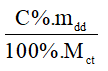 Công thức tính số mol