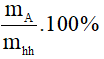 Công thức tính thành phần phần trăm về khối lượng các chất trong hỗn hợp