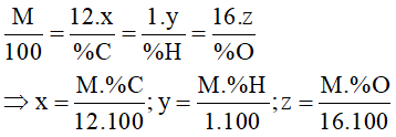 Công định công thức phân tử hợp chất hữu cơ