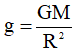 Công thức tính gia tốc trọng trường