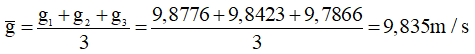 Công thức tính sai số gia tốc trọng trường hay nhất