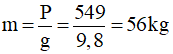 Công thức tính trọng lượng