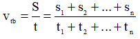 Công thức tính vận tốc trung bình hay nhất