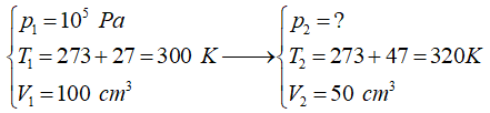 Nêu phương trình trạng thái khí lí tưởng