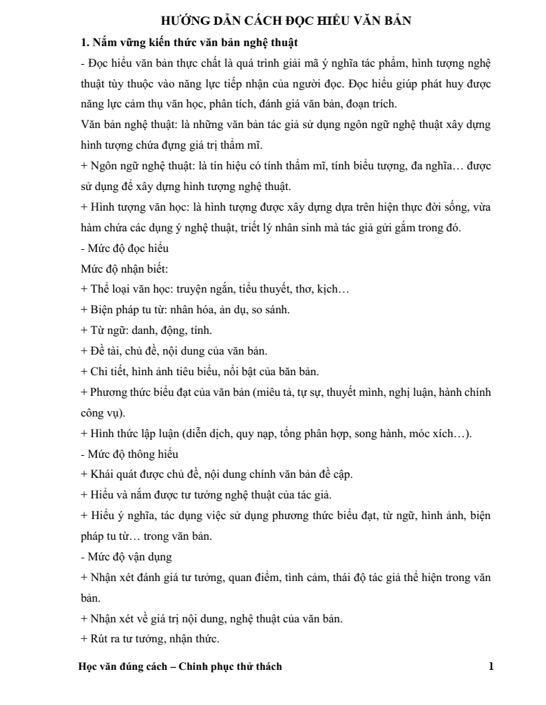 Bí kíp dành trọn điểm phần Đọc hiểu Ngữ văn 9