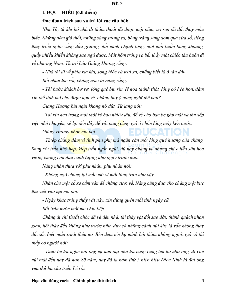 Bộ đề thực chiến ôn thi vào lớp 10 môn Văn