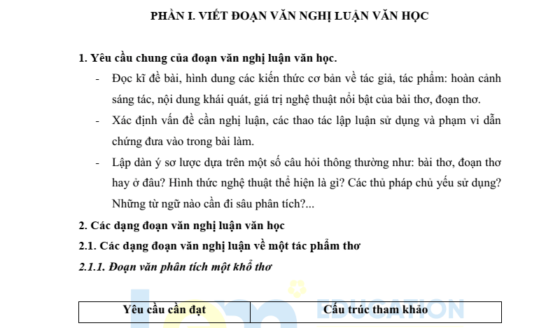 Cẩm nang nghị luận văn học lớp 9