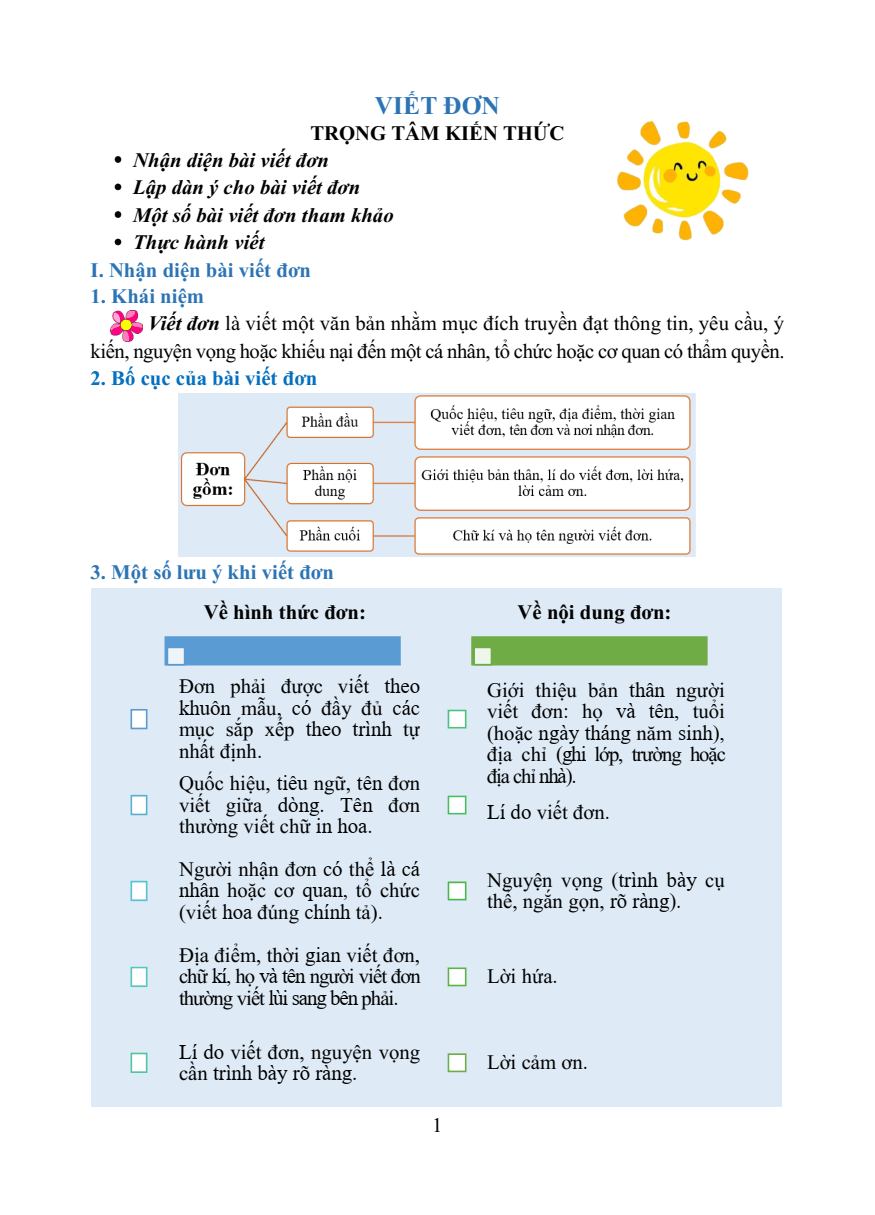 Chuyên đề Viết đơn lớp 4