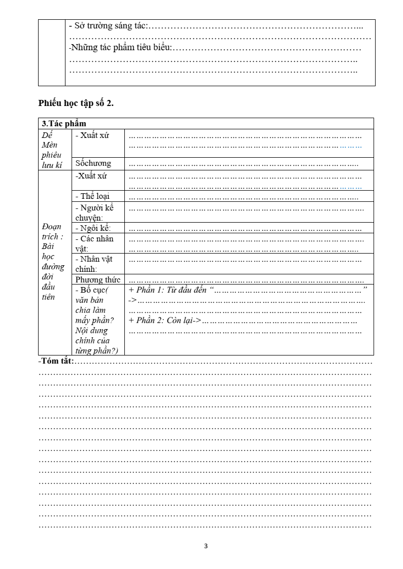 Vở chuẩn bị bài Ngữ Văn 6 Kết nối tri thức