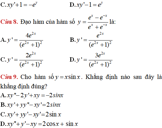 10 câu vận dụng cao hàm số mũ, hàm số lũy thừa, hàm số logarit - Toán lớp 12