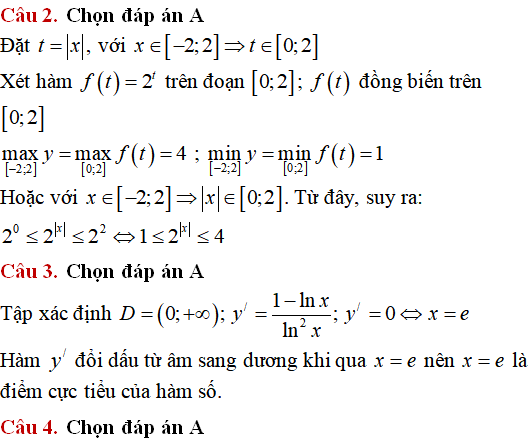 10 câu vận dụng cao hàm số mũ, hàm số lũy thừa, hàm số logarit - Toán lớp 12