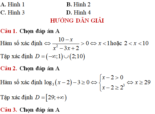 10 câu vận dụng thấp hàm số mũ, hàm số lũy thừa, hàm số logarit - Toán lớp 12