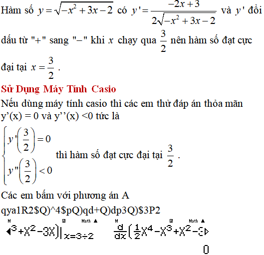 130 bài tập Cực trị của hàm số cơ bản có lời giải - Toán lớp 12