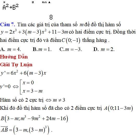 130 bài tập Cực trị của hàm số cơ bản có lời giải - Toán lớp 12