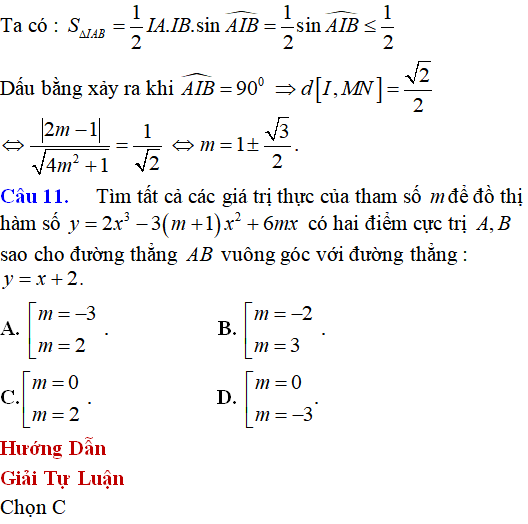 130 bài tập Cực trị của hàm số cơ bản có lời giải - Toán lớp 12