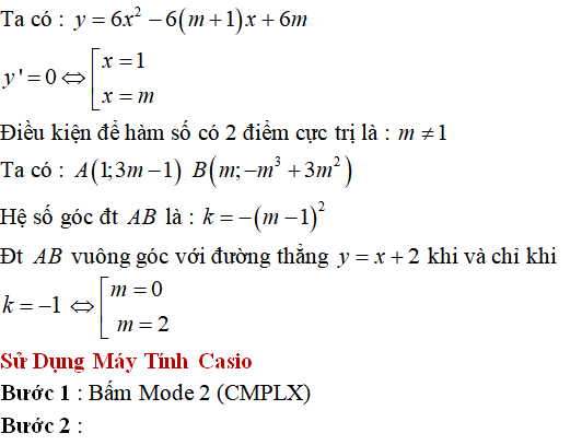 130 bài tập Cực trị của hàm số cơ bản có lời giải - Toán lớp 12