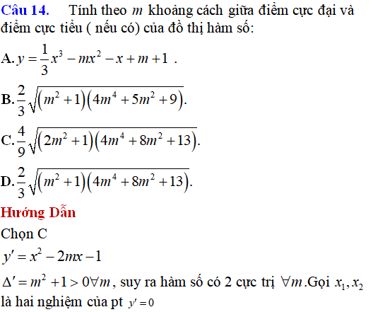 130 bài tập Cực trị của hàm số cơ bản có lời giải - Toán lớp 12