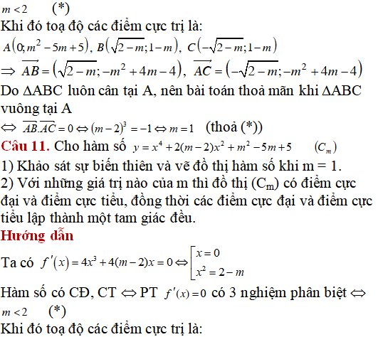 14 bài tập Cực trị của hàm số nâng cao có lời giải - Toán lớp 12