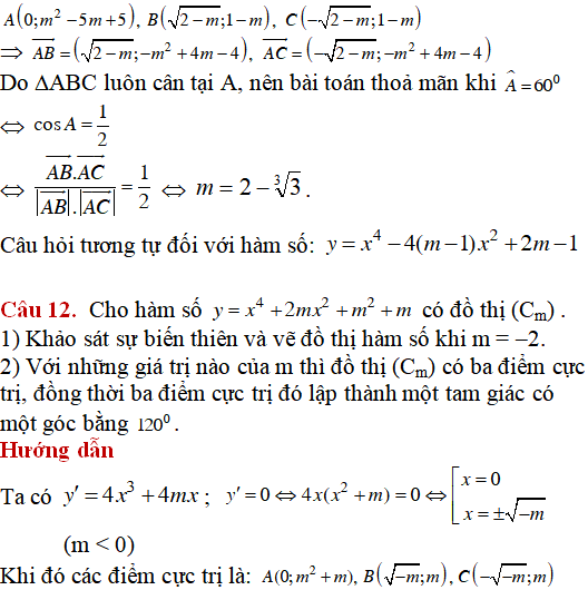 14 bài tập Cực trị của hàm số nâng cao có lời giải - Toán lớp 12