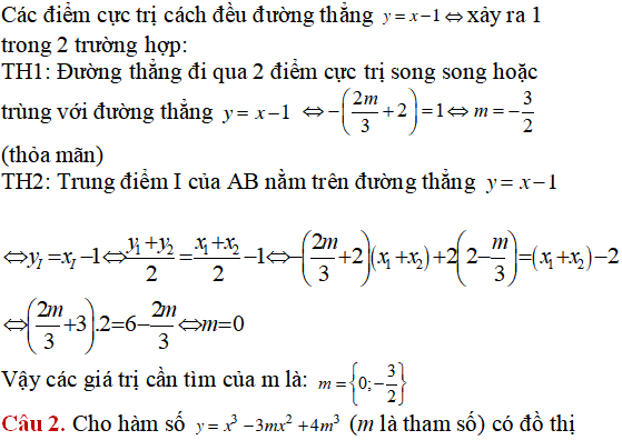 14 bài tập Cực trị của hàm số nâng cao có lời giải - Toán lớp 12