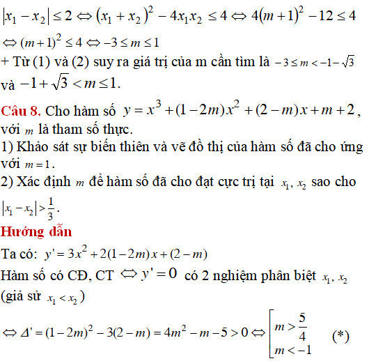 14 bài tập Cực trị của hàm số nâng cao có lời giải - Toán lớp 12