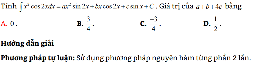 15 Bài tập Phương pháp nguyên hàm từng phần có lời giải (vận dụng cao) - Toán lớp 12