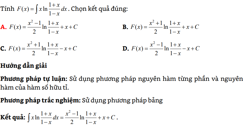 15 Bài tập Phương pháp nguyên hàm từng phần có lời giải (vận dụng cao) - Toán lớp 12