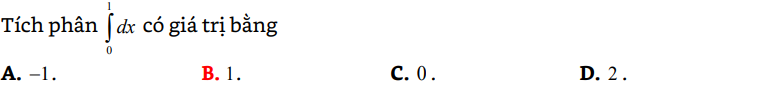 200 bài tập trắc nghiệm tích phân có lời giải (cơ bản – nâng cao) (phần 1) - Toán lớp 12