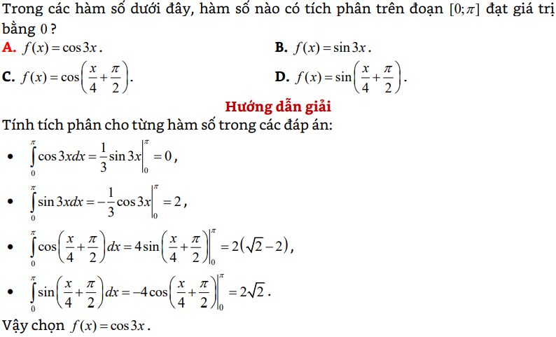 200 bài tập trắc nghiệm tích phân có lời giải (cơ bản – nâng cao) (phần 1) - Toán lớp 12