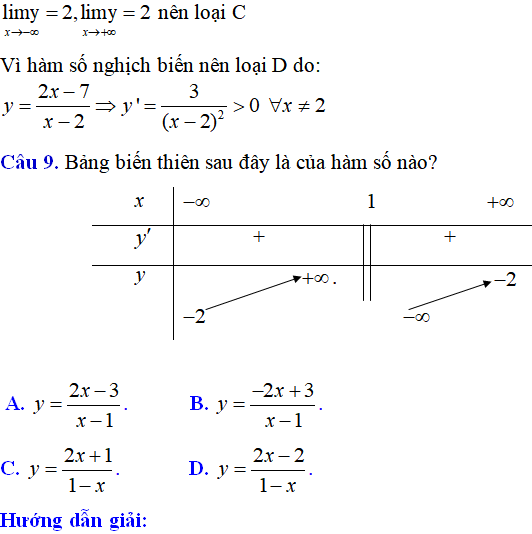 25 bài tập trắc nghiệm bảng biến thiên và các bài toán liên quan - Toán lớp 12