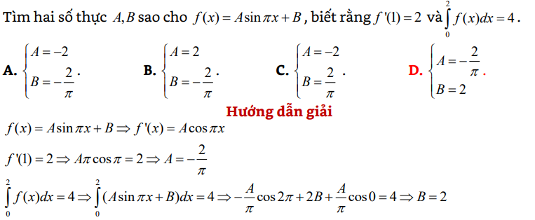 25 bài tập trắc nghiệm tích phân có lời giải (vận dụng cao) - Toán lớp 12