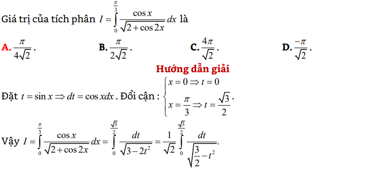 25 bài tập trắc nghiệm tích phân có lời giải (vận dụng cao) - Toán lớp 12