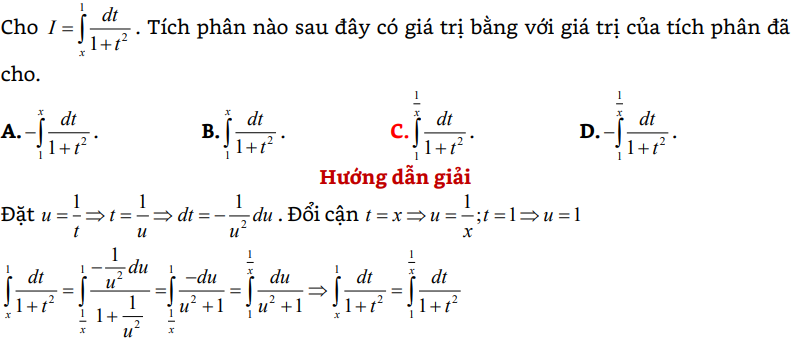 25 bài tập trắc nghiệm tích phân có lời giải (vận dụng cao) - Toán lớp 12