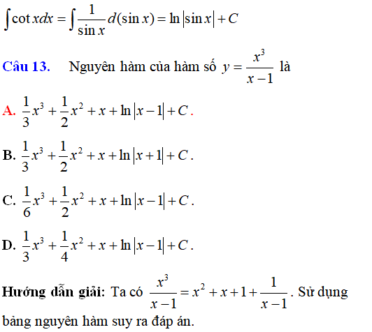 33 bài tập ôn tập tổng hợp phần Nguyên hàm có lời giải - Toán lớp 12