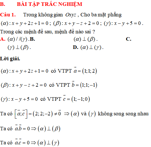 50 bài tập trắc nghiệm Vị trí tương đối trong không gian có lời giải - Toán lớp 12