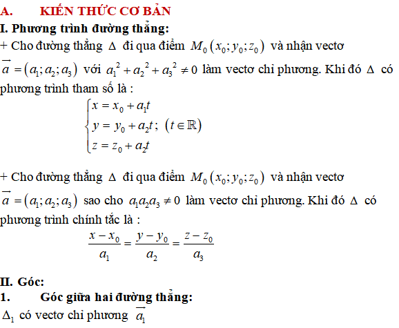 58 bài tập trắc nghiệm Phương trình đường thẳng trong không gian có lời giải - Toán lớp 12