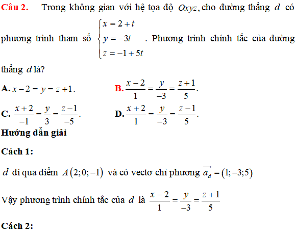 58 bài tập trắc nghiệm Phương trình đường thẳng trong không gian có lời giải - Toán lớp 12