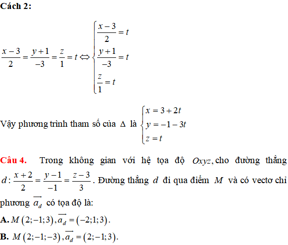 58 bài tập trắc nghiệm Phương trình đường thẳng trong không gian có lời giải - Toán lớp 12