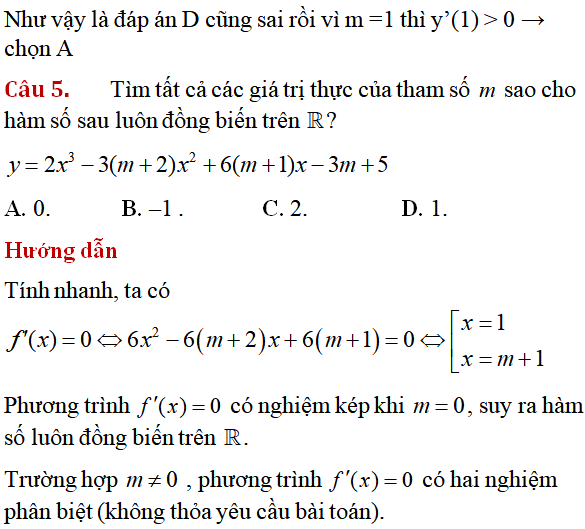 60 bài tập Tính đơn điệu của hàm số có lời giải (phần 1) - Toán lớp 12