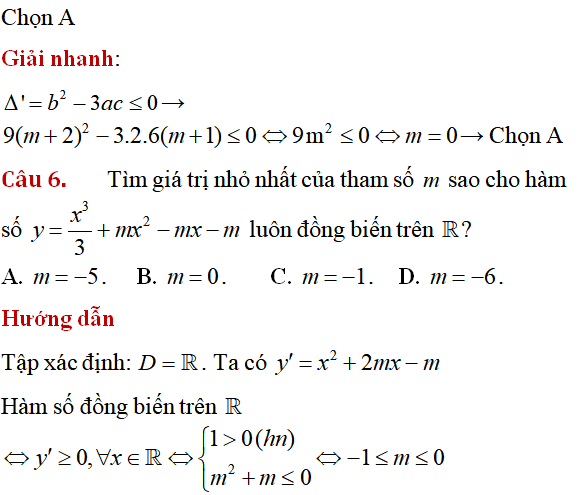 60 bài tập Tính đơn điệu của hàm số có lời giải (phần 1) - Toán lớp 12