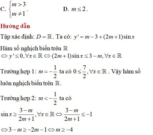 60 bài tập Tính đơn điệu của hàm số có lời giải (phần 1) - Toán lớp 12