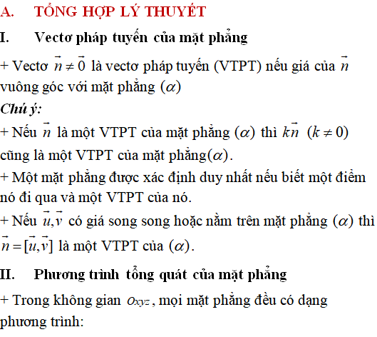 60 bài tập trắc nghiệm Phương trình mặt phẳng trong không gian có lời giải - Toán lớp 12