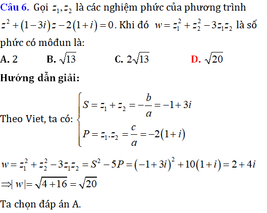 65 bài tập trắc nghiệm phương trình bậc hai với hệ số thực trên tập số phức có lời giải - Toán lớp 12