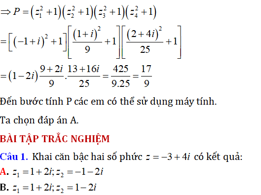 65 bài tập trắc nghiệm phương trình bậc hai với hệ số thực trên tập số phức có lời giải - Toán lớp 12