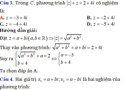 65 bài tập trắc nghiệm phương trình bậc hai với hệ số thực trên tập số phức có lời giải - Toán lớp 12