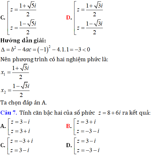 65 bài tập trắc nghiệm phương trình bậc hai với hệ số thực trên tập số phức có lời giải - Toán lớp 12