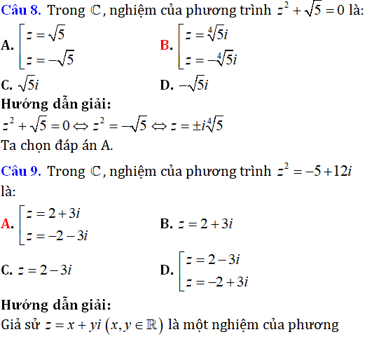 65 bài tập trắc nghiệm phương trình bậc hai với hệ số thực trên tập số phức có lời giải - Toán lớp 12