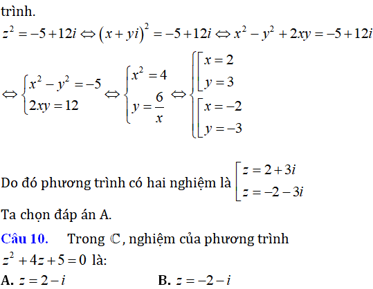 65 bài tập trắc nghiệm phương trình bậc hai với hệ số thực trên tập số phức có lời giải - Toán lớp 12